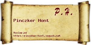 Pinczker Hont névjegykártya